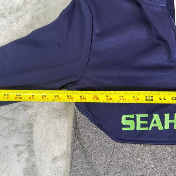 Seahawks Half Zip Pullover Sweatshirt  Youth Large Kids Boys Jacket Football - Picture 6 of 7